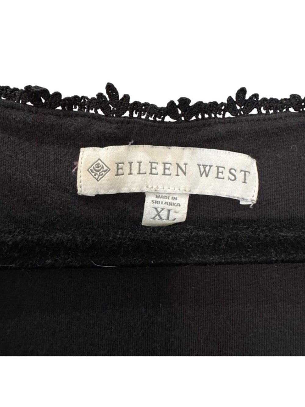 Eileen West Women's XL Nightgown Solid Black Tencel Modal Long Sleeve Waltz - Picture 4 of 9